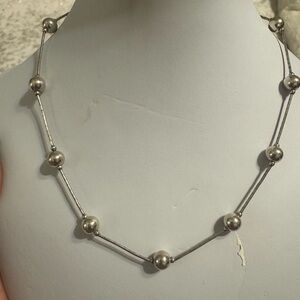 Beautiful Sterling Silver Beaded Necklace